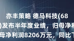 亦丰策略 德马科技(688360SH)发布半年度业绩,归母净利润8206万元,同比下降331%